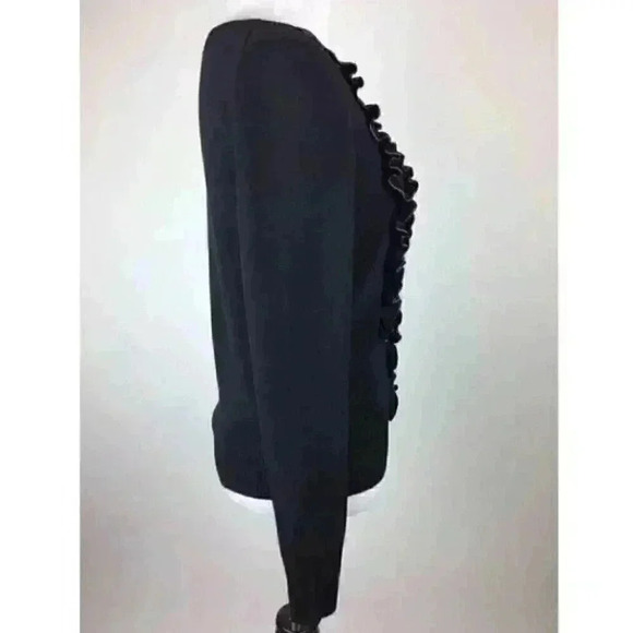 Ann Taylor Loft Sweater Small Ruffled Bib Cardigan - Picture 4 of 9